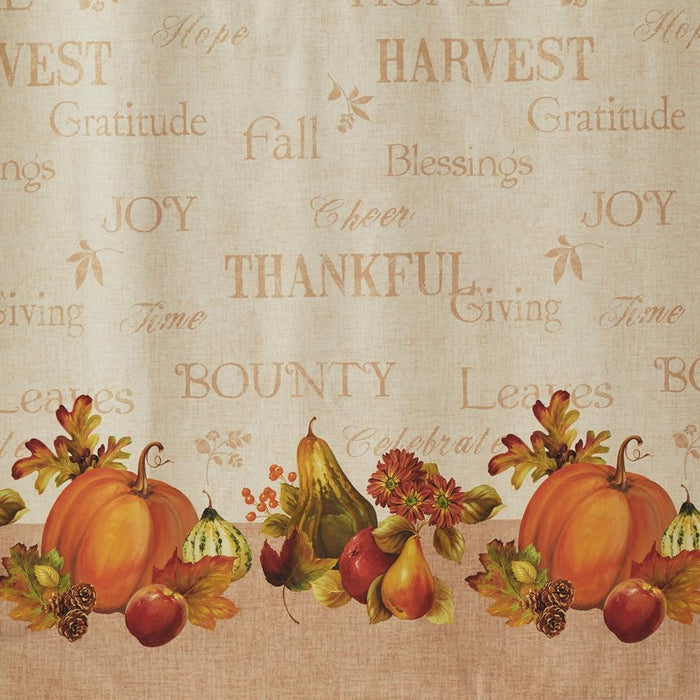 SKL Home Saturday Knight Ltd Harvest Bounty Lightweight Fabric Design And Harvest Themed Shower Curtain - 70x72", Natural