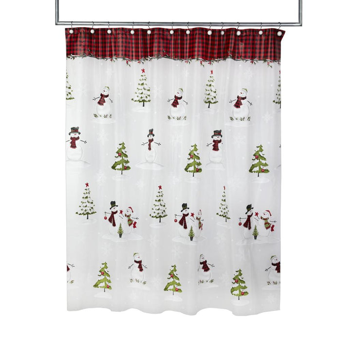 SKL Home Saturday Knight Ltd Woodland Winter Shower Curtain - 70x72", Red