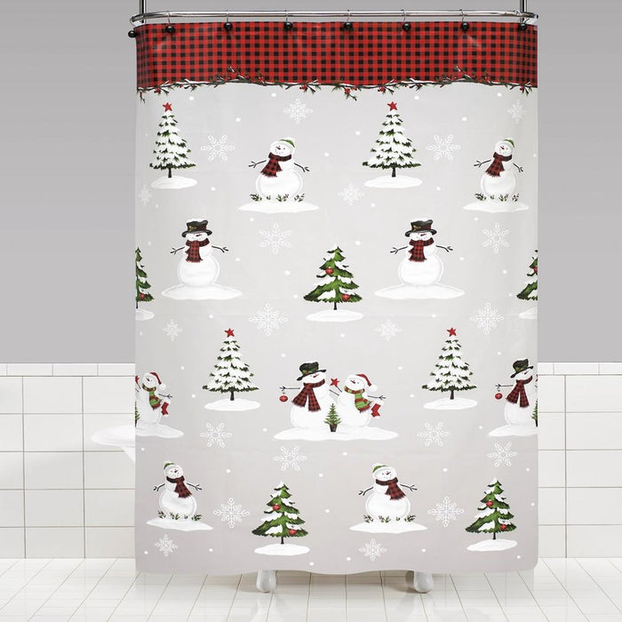 SKL Home Saturday Knight Ltd Woodland Winter Shower Curtain - 70x72", Red