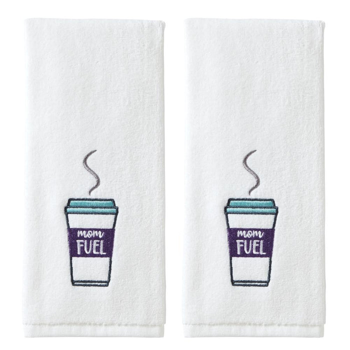 SKL Home Saturday Knight Ltd Mom Fuel Hand Towel - (2-Pack) - 16x25", White