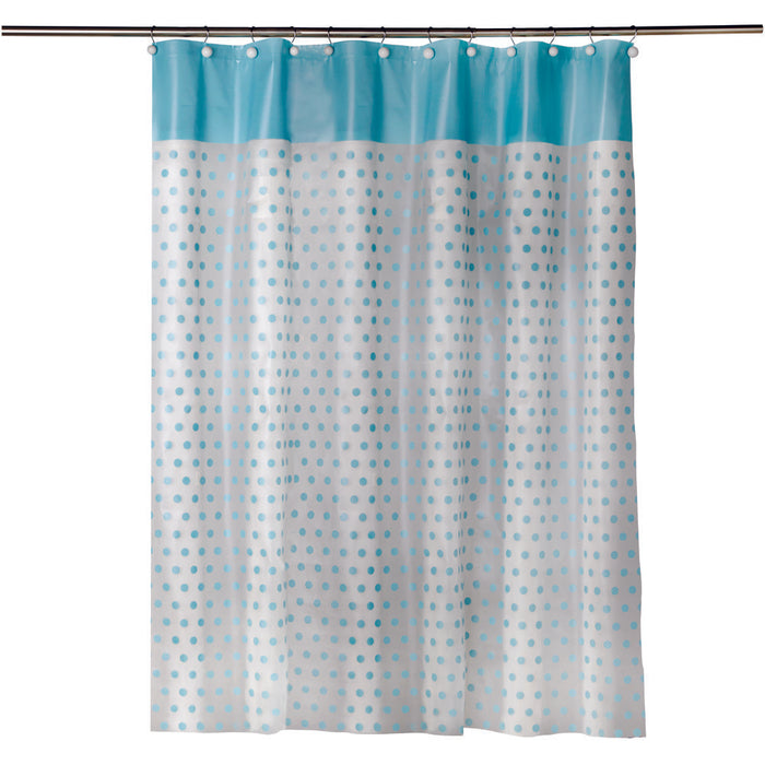 SKL Home Saturday Knight Ltd Aqua Dot Shower Curtain - 70x72", Aqua