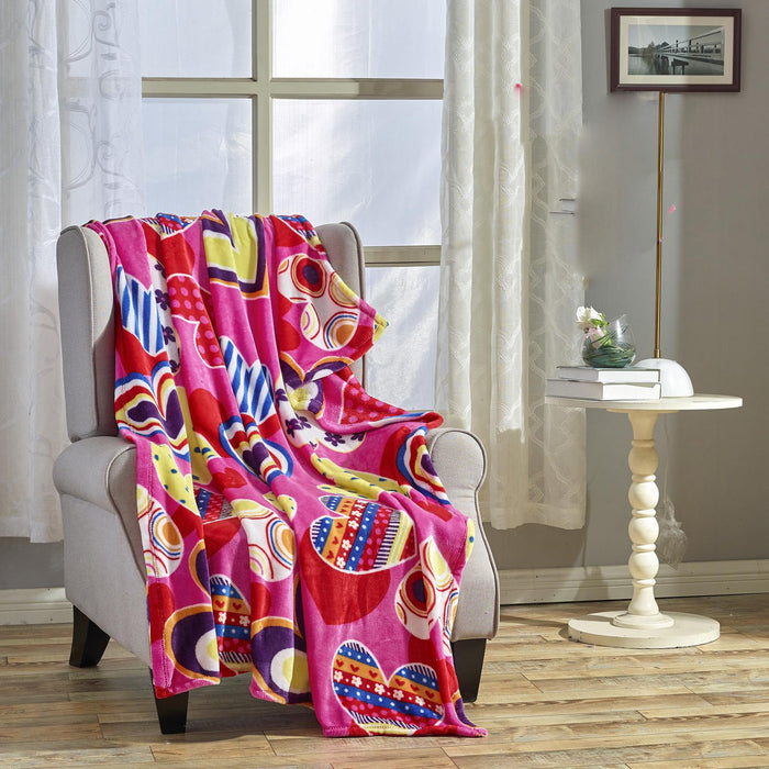 Plazatex Valentina Sloth Micro plush Decorative All Season Multi Color 50" X 60" Throw Blanket