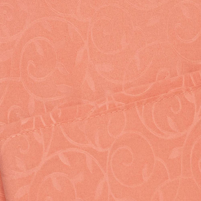 Plazatex Vine Print 90GSM Brushed Microfiber Soft Wrinkle Free Sheet Set - Twin 39x75", Orange