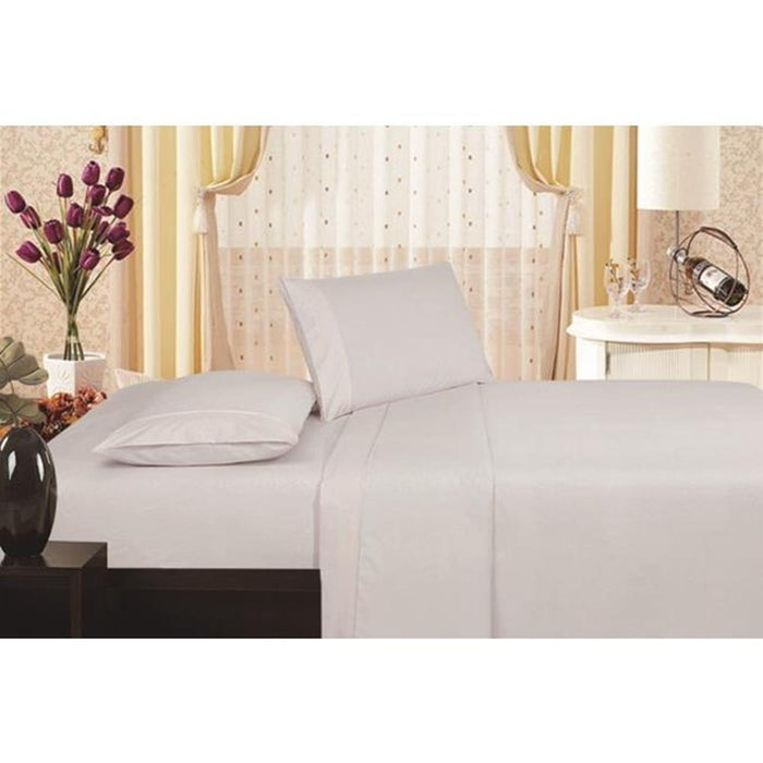 Plazatex Vine Print 90GSM Brushed Microfiber Soft Wrinkle Free Sheet Set - Twin 39x75", White