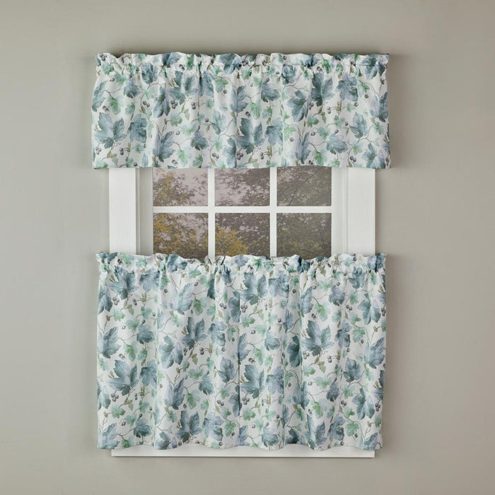 SKL Home By Saturday Knight Ltd Falling Leaves Tier Curtain Pair - Blue