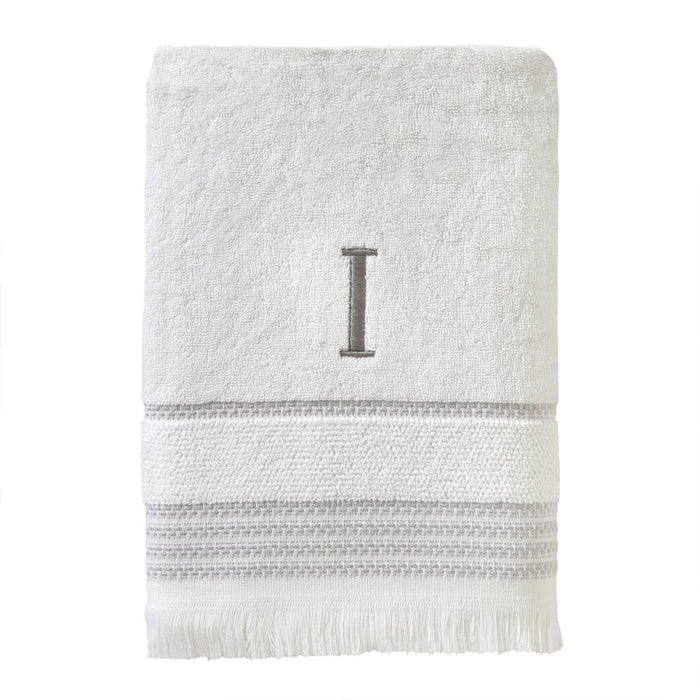 SKL Home By Saturday Knight Ltd Casual Monogram Bath Towel I - 28X54", White