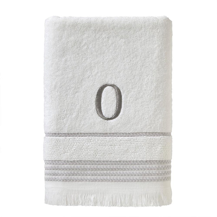 SKL Home By Saturday Knight Ltd Casual Monogram Bath Towel O - 28X54", White