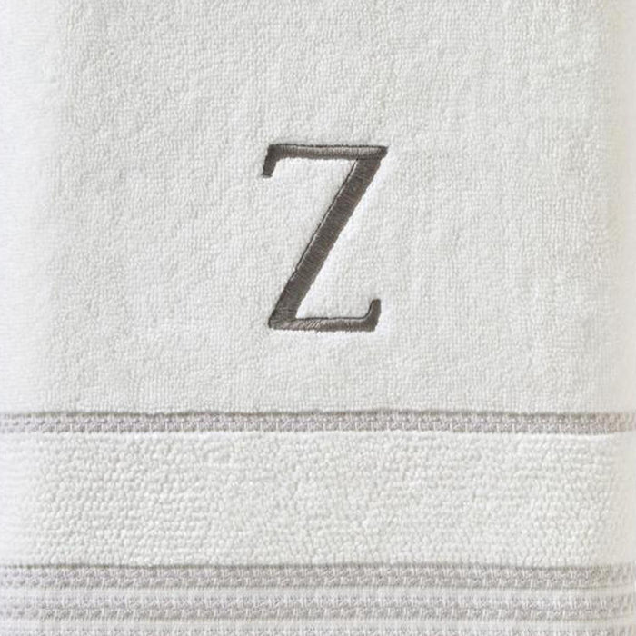 SKL Home By Saturday Knight Ltd Casual Monogram Bath Towel Z - 28X54", White