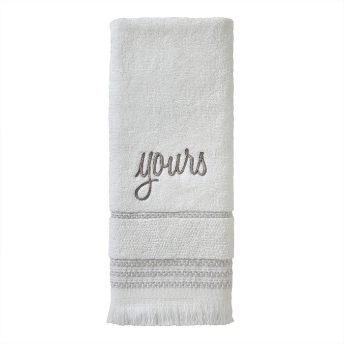 SKL Home By Saturday Knight Ltd Yours And Mine Hand Towel Set - 16X26", White