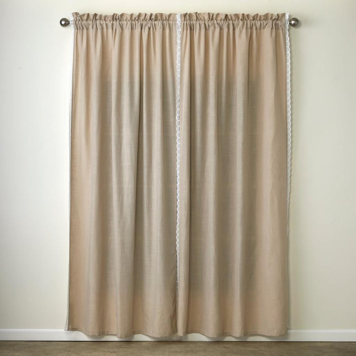 SKL Home By Saturday Knight Ltd Catherine Crochet Window Curtain Panel Pair - 2-Pack - Tan