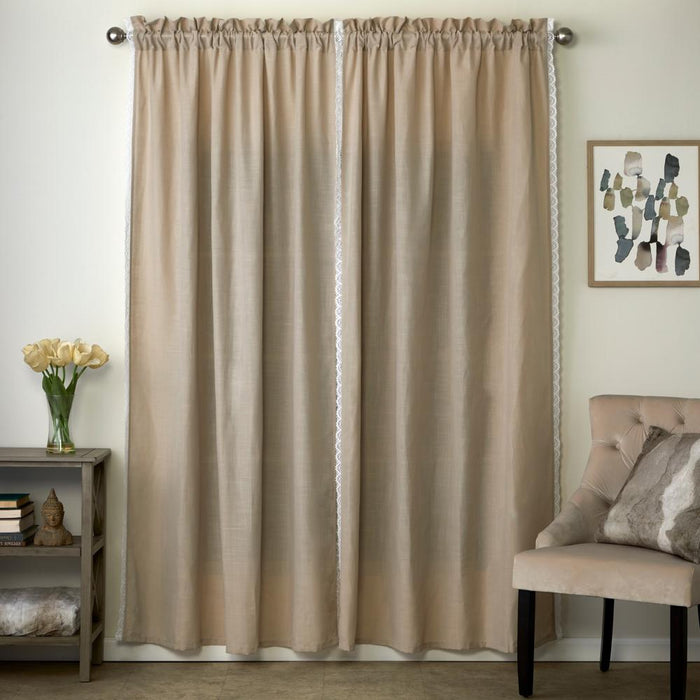 SKL Home By Saturday Knight Ltd Catherine Crochet Window Curtain Panel Pair - 2-Pack - Tan