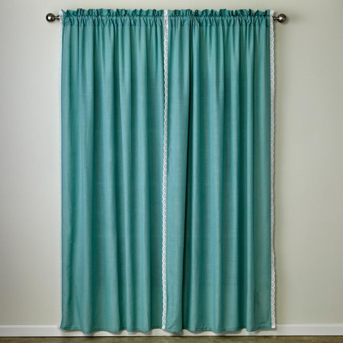 SKL Home By Saturday Knight Ltd Catherine Crochet Window Curtain Panel Pair - 2-Pack - Teal