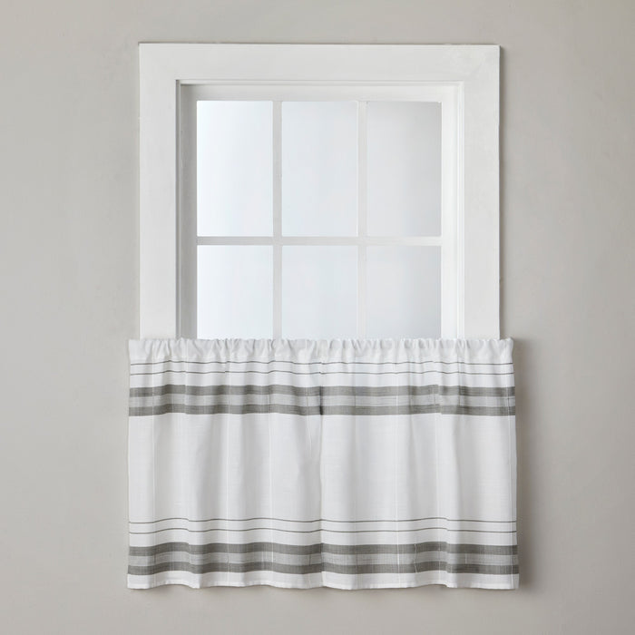 SKL Home By Saturday Knight Ltd Slate Stripe Curtain Tier Pair - 2-Pack - White
