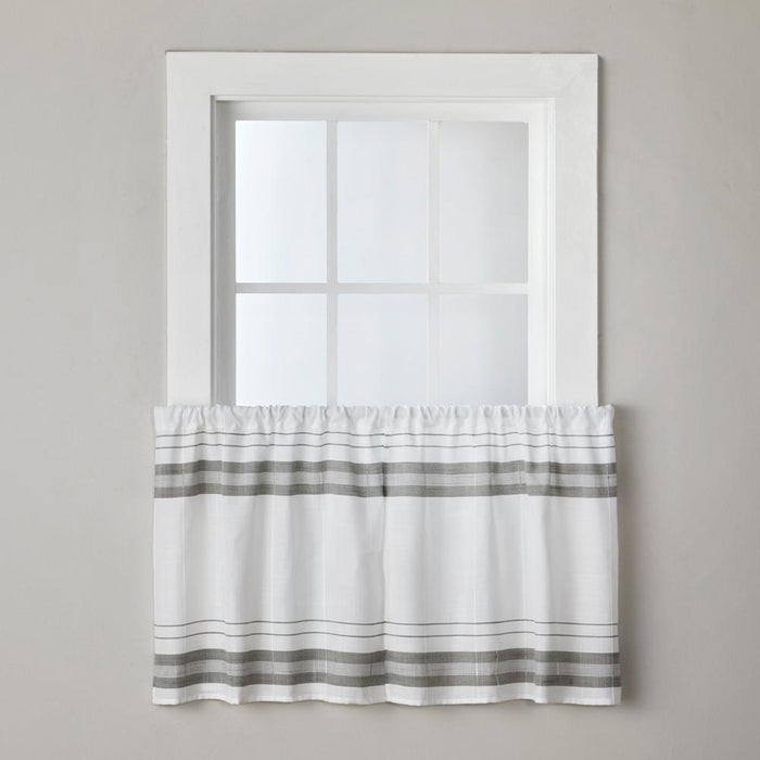 SKL Home By Saturday Knight Ltd Slate Stripe Curtain Tier Pair - 2-Pack - White