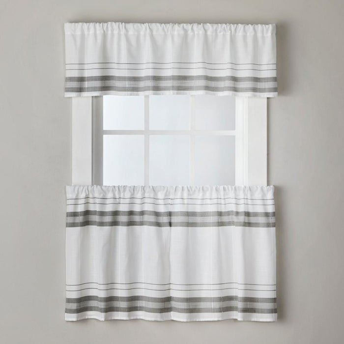 SKL Home By Saturday Knight Ltd Slate Stripe Curtain Tier Pair - 2-Pack - White
