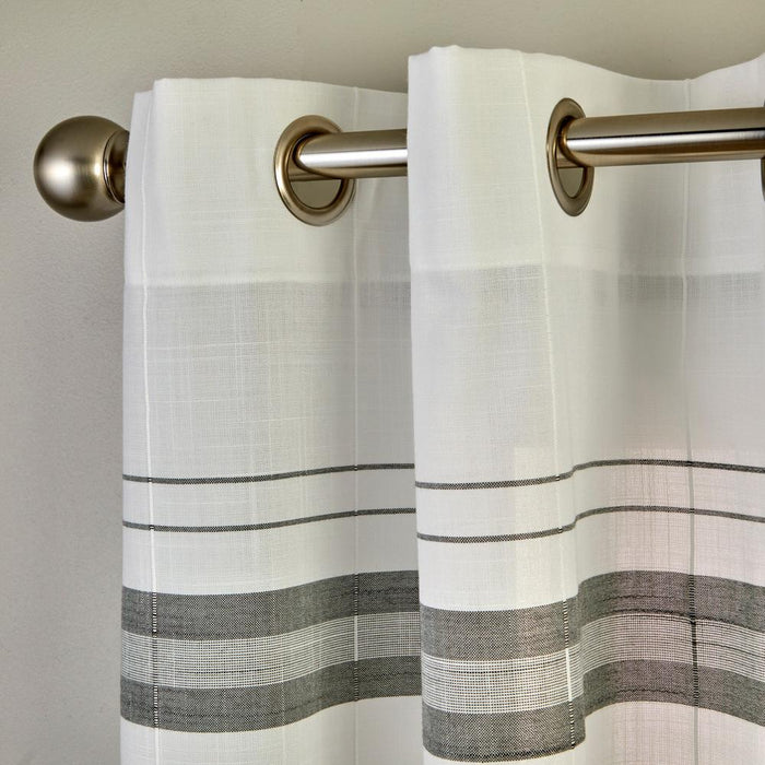 SKL Home By Saturday Knight Ltd Slate Stripe Window Curtain Panel Pair - 2-Pack - White