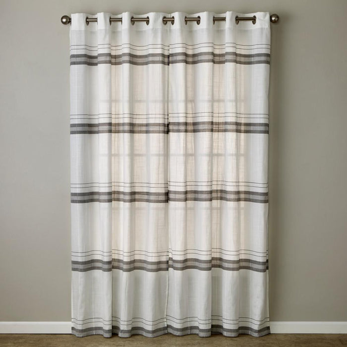 SKL Home By Saturday Knight Ltd Slate Stripe Window Curtain Panel Pair - 2-Pack - White
