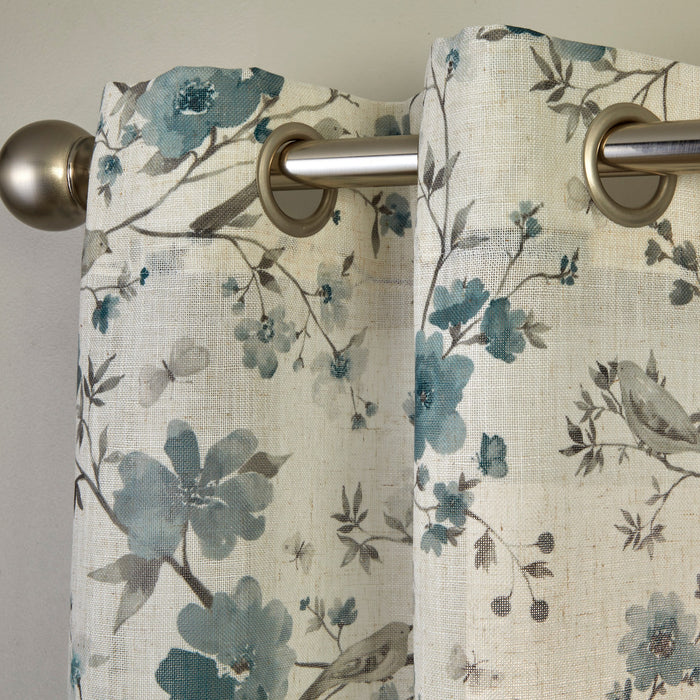 SKL Home By Saturday Knight Ltd Shelby Floral Window Curtain Panel - Teal