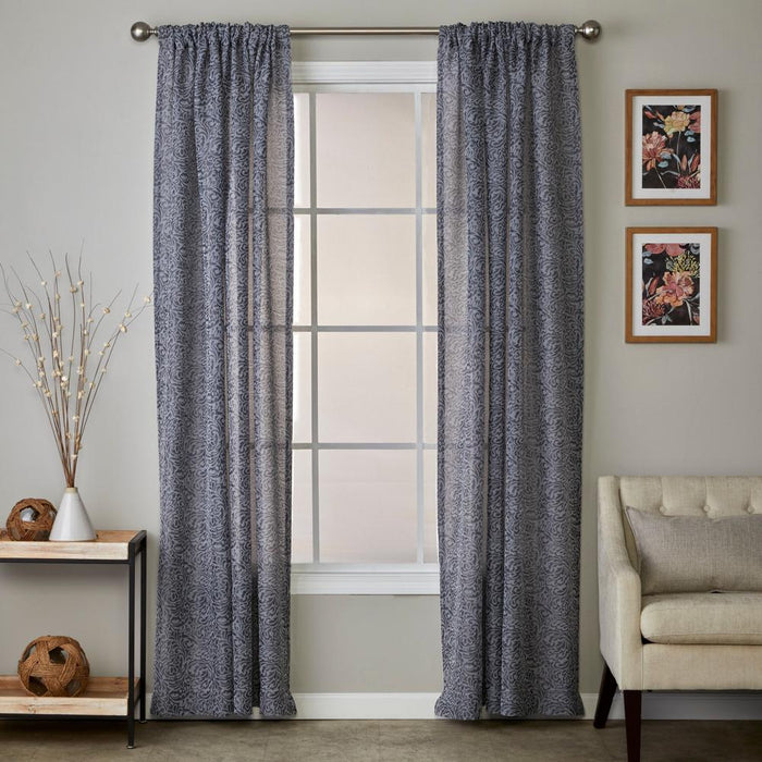 SKL Home By Saturday Knight Ltd Soft Swirl Window Curtain Panel - Charcoal