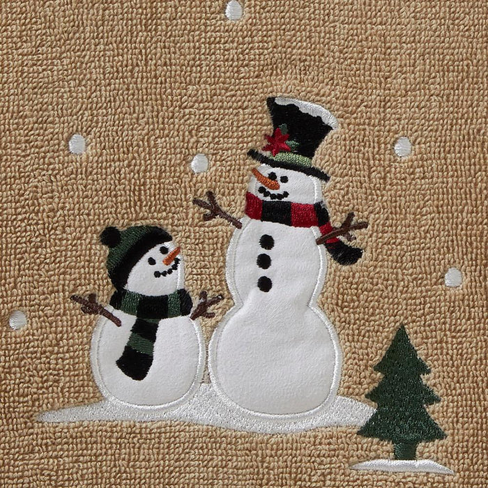 SKL Home By Saturday Knight Ltd Rustic Plaid Snowman Bath Towel - 24X48", Wheat