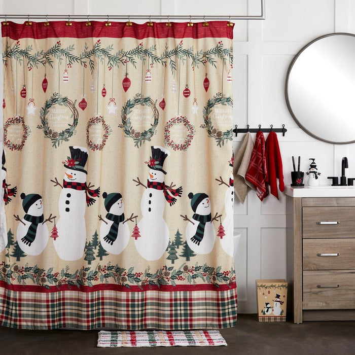 SKL Home By Saturday Knight Ltd Rustic Plaid Snowman Bath Towel - 24X48", Wheat