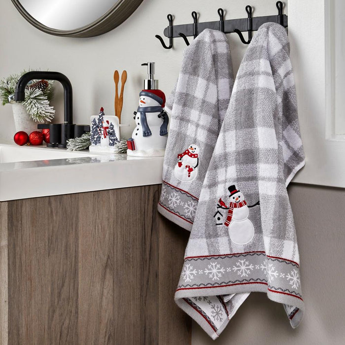 SKL Home By Saturday Knight Ltd Whistler Snowman Bath Towel - 24X48", Gray