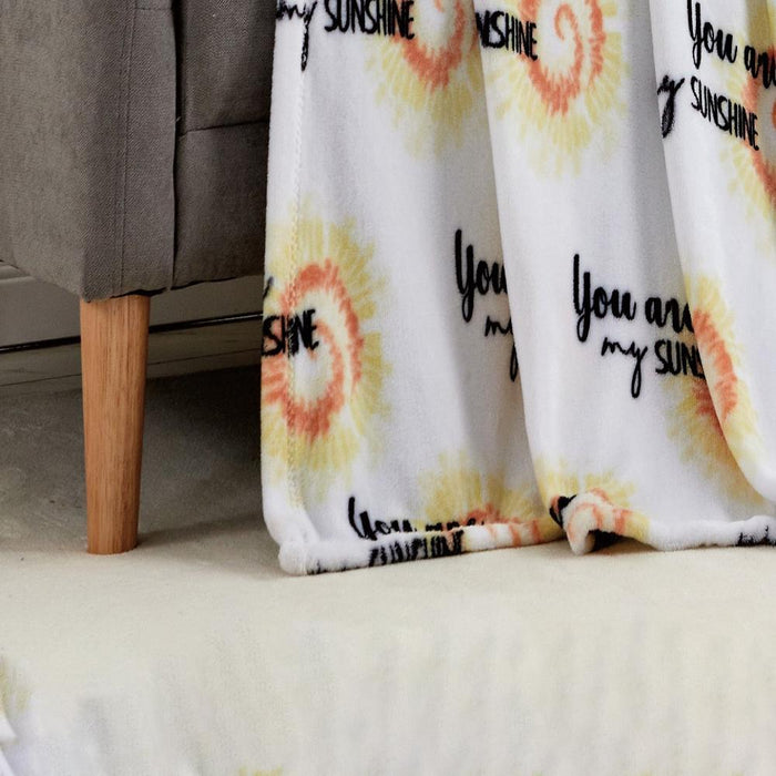 You Are My Sunshine Micro Plush All Season Throw 50" x 70" Yellow by Plazatex