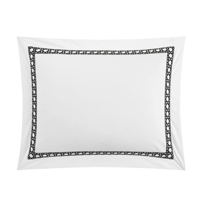 Chic Home Lewiston 7 Piece Cotton Blend Duvet Cover 1500 Thread Count Set Solid White With Embroidered Details Bed In A Bag Queen Black - Queen