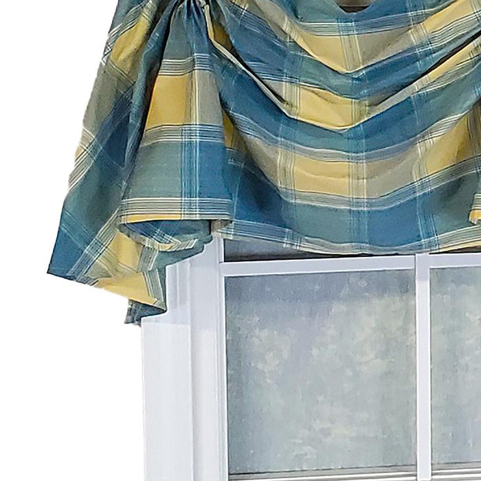 RLF Home Duncaster 2-Scoop Celebration 100% Cotton with Fully Lined 3" Rod Pocket Valnance for Windows 45" x 18" Porcelain