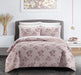 Chic Home Giverny Quilt Set Floral Pattern Print Bed In A Bag - Sheet Set Decorative Pillow Shams Included - 9 Piece - Full 80x90", Blush Pink - Full
