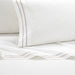 Chic Home Valencia Organic Cotton Sheet Set Solid White With Dual Stripe Embroidery - Includes 1 Flat, 1 Fitted Sheet, and 2 Pillowcases - 4 Piece - King 108x102, Beige - King