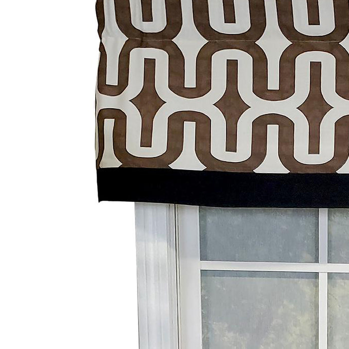 RLF Home Embrace Banded 100% Cotton with Fully Lined 3" Rod Pocket Valnance for Windows 50" x 15" Brown