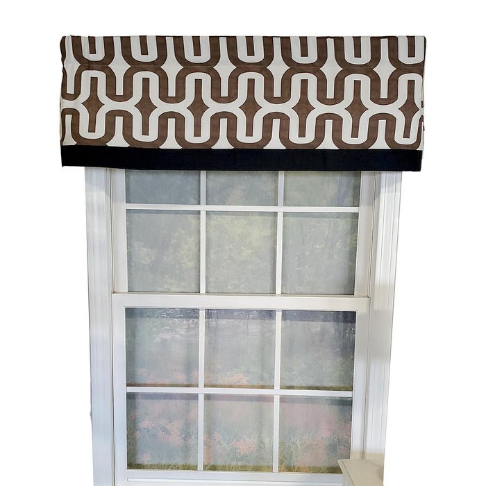 RLF Home Embrace Banded 100% Cotton with Fully Lined 3" Rod Pocket Valnance for Windows 50" x 15" Brown