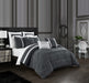 Chic Home Arlow Comforter Set Jacquard Geometric Quilted Pattern Design Bedding Grey, Queen - Queen