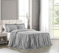 Chic Home Ashford Quilt Set Crinkle Crush Ruffled Drop Design Bed In A Bag Bedding - Sheets Pillowcases Pillow Shams Included - 7 Piece - King 80x76", Grey - King