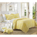 Chic Home Revenna Napoli Reversible Printed Jacquard Bed In A Bag 7 Pieces Quilt Set - King 104x90, Yellow - King