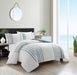 Chic Home Salma Cotton Duvet Cover Set Clip Jacquard Striped Pattern Design Bedding - Decorative Pillow Shams Included - 3 Piece - Queen 92x96", Green - Queen