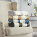 NY&C Home Lasko Faux Cashmere Throw Blanket Plush Super Soft Two Tone Striped Design With Tassel Fringe, 50” x 60”, Blue - Blue