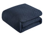 NY&C Home Davina 9 Piece Comforter Set Geometric Hexagonal Pattern Design Bed In A Bag Bedding - Sheets Pillowcases Decorative Pillows Shams Included, Queen, Navy Blue - Queen