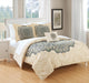 Chic Home Mindy 4 Piece Reversible Duvet Cover Set Large Scale Boho Inspired Medallion Paisley Print Design Bedding King Beige - King