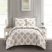 Chic Home Amelia 2 Piece Duvet Cover Set Floral Medallion Print Design Bedding with Zipper Closure Twin Taupe - Twin