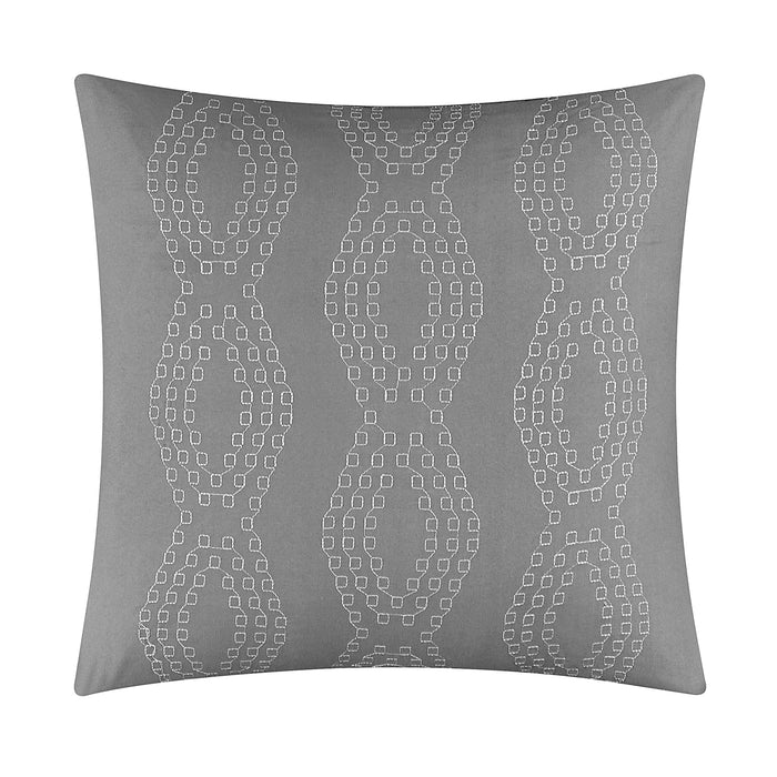 Chic Home Hortense Comforter And Quilt Set Hotel Collection Design Fish Scale Pattern Bed In A Bag Grey, Twin - Twin