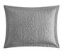 NY&C Home Babe 3 Piece Cotton Quilt Set Geometric Floral Pattern Bedding - Pillow Shams Included, King, Grey - King