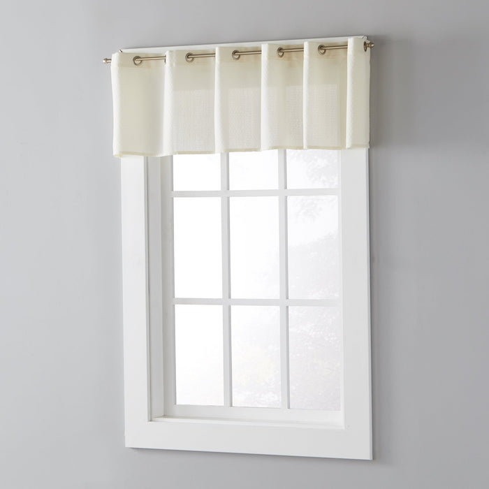 Saturday Knight Ltd Trio 3D Woven Triangle Window Valance - 57x13", Ivory - Ivory