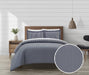 Chic Home Morgan Duvet Cover Set Contemporary Two Tone Striped Pattern Bedding - Pillow Shams Included - 3 Piece - King 104x90", Navy - King