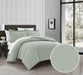Chic Home Morgan Duvet Cover Set Contemporary Two Tone Striped Pattern Bedding - Pillow Shams Included - 3 Piece - Queen 90x90", Green - Queen