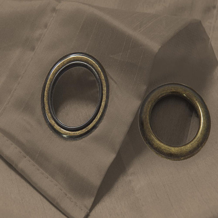 RT Designers Collection Nancy Faux Luxurious Silk Grommet Curtain Panel Taupe