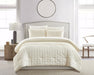 Chic Home Jessa Comforter Set Washed Garment Technique Geometric Square Tile Pattern Bedding - Pillow Shams Included - 3 Piece - King 104x92", Beige - King