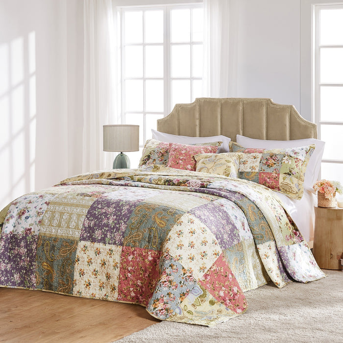 Greenland Home Fashion Blooming Prairie Bedspread Set - 2 - Piece - Twin 68x86", Multi - Twin