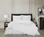 Chic Home Alexander Cotton Duvet Cover Set Solid White With Dual Stripe Embroidered Hotel Collection Bedding - Includes Two Pillow Shams - 3 Piece - King 106x96, Grey - King
